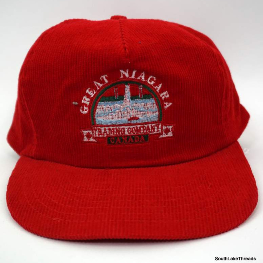 Vtg Great Niagara Trading Company Corduroy Hat Red